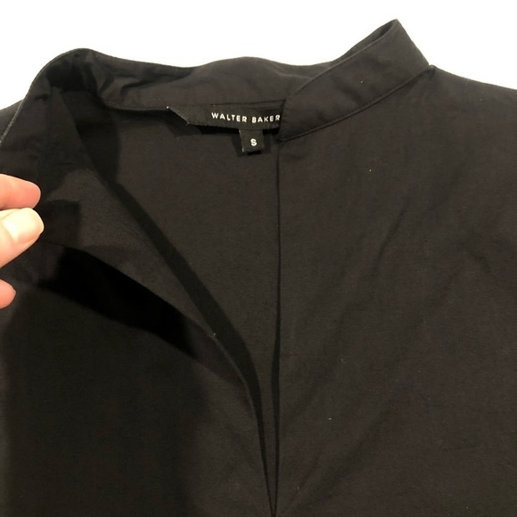 Walter Baker Lynn Top Black 3/4 Bell Sleeve Deep V Split Neck Small - Picture 5 of 11